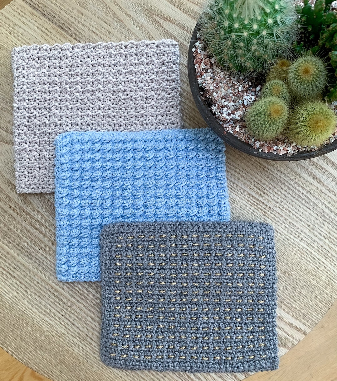 3 Different Dishcloths Digital Pattern | Easy and Beginner Friendly ...