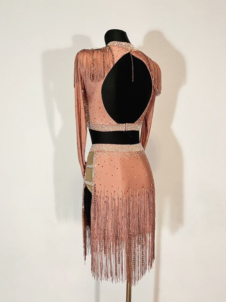 Bronze Latin Dress-Amber