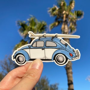 Surf Beetle Vinyl Sticker // Weatherproof and Dishwasher Safe Vinyl Sticker