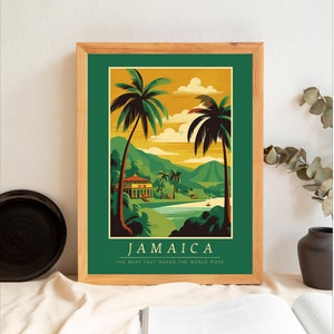 Retro Jamaica Poster Print Wall Art Printable Digital Download