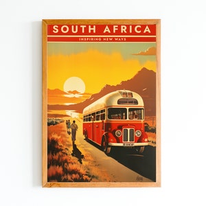 Vintage South Africa Poster Print Wall Art Printable Instant Digital Download