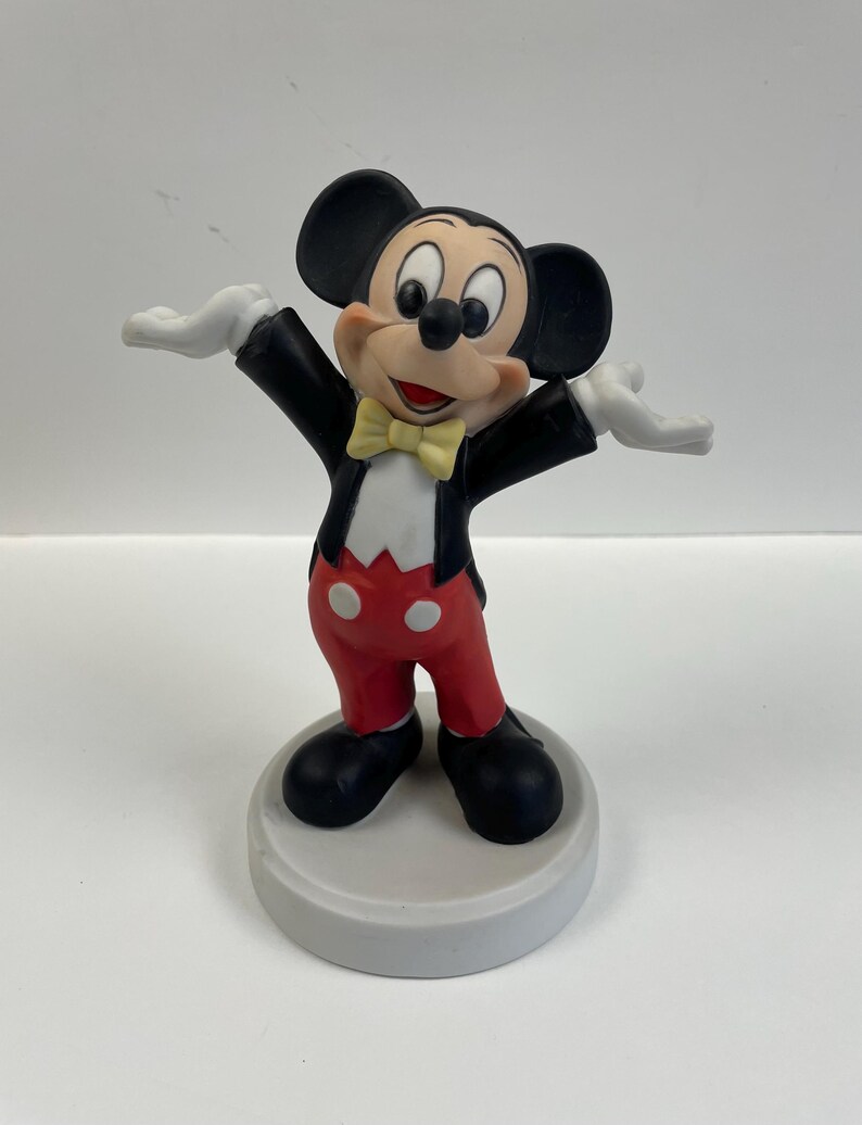 Vintage Mickey Mouse Figurine – Ceramic Disney Collectible, Retro Cartoon Decor, Perfect Gift for Disney Fans