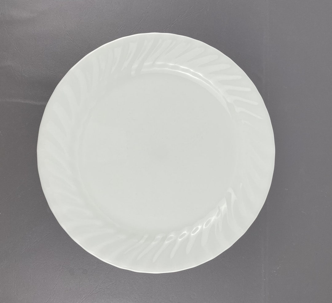 Set of 4 Corning Corelle Enhancements White Swirl Dinner Plates Etsy