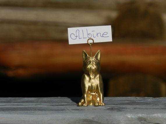 French Bulldog Place Card Holder Golden Color