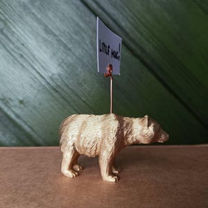 10 Goldene Bär Tischkartenhalter, Hochzeit Teddybär Tischkartenhalter