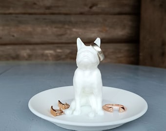 French Bulldog Ring Holder Dish, Jewelry Display, Dog Owner Gift