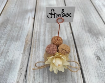 16 Wine Cork Place Card Holders - Wedding Table Decor