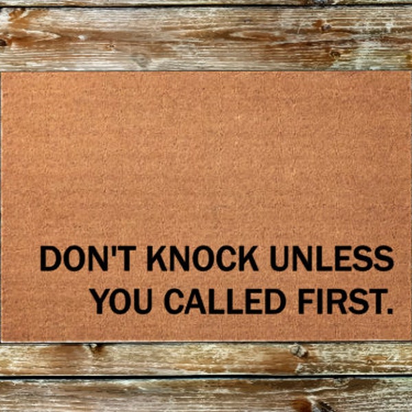 Dont Knock Unless Door Mat Etsy