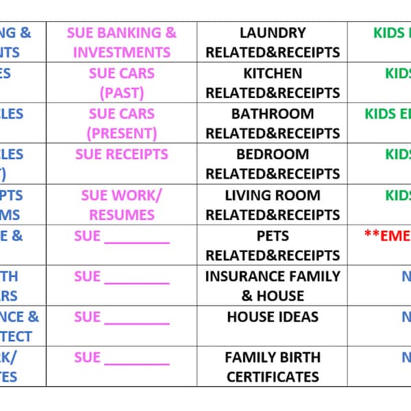 Filing Tab Inserts Etsy