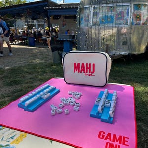 Mini Game Mat for Mahjong Pink