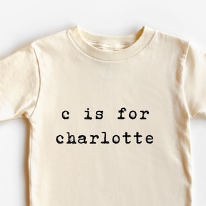 Personalized Letter Is For Name Toddler Shirt - Vintage-Inspired Kids Shirt - Natural Personalized Toddler Tee by Kidztee