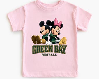 Green Bay Football  Minnie Mouse Kids T-Shirt | Mickey Toddler Tee | Disney Football