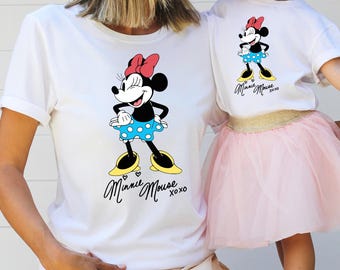 Minnie Classic Retro Signature Matching Disney Sweatshirt T-shirt – For Kids & Toddlers