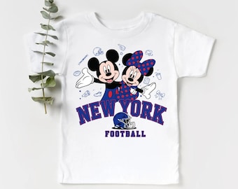 New York Football Kids T-Shirt – Cute Mickey Minnie Style Game Day Tee – Toddler & Youth Shirt