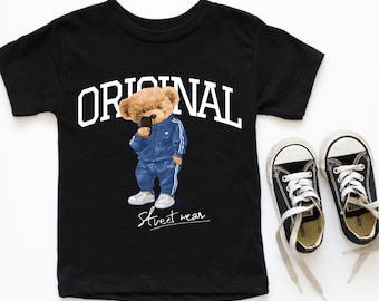 Original Streetwear Teddy Bear Urban Style T-Shirt for Kids