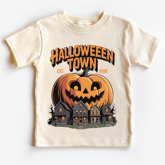 Vintage Halloween Town Shirt: Spooky Pumpkin Graphic Tee