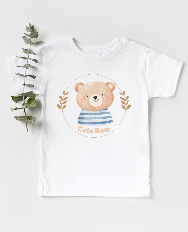 Cute Bear Shirt, Teddy Bear Kids Shirt, Bear Baby Shirts, Teddy Bear Tee, Cute Bear Youth Tee, Little Bear Shirt, Bear First Birthday Shirts image 4