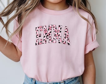 Leopard Custom Name Kids Shirt – Personalized Toddler & Youth Tee – Trendy Animal Print
