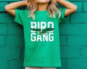 Bird Gang Kids T-Shirt & Sweatshirt | Philly Football Shirt for Kids | Youth Game Day Apparel