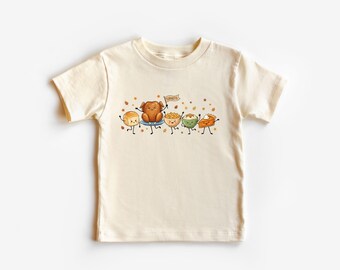 Kids Thankful Thanksgiving Shirt or Sweatshirt, Cute Turkey Dinner Tee, Fall Family Feast Outfit