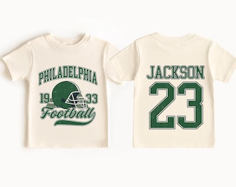 Philadelphia Football Kids T-Shirt | Custom Name & Number Jersey | Toddler Youth Game Day Tee