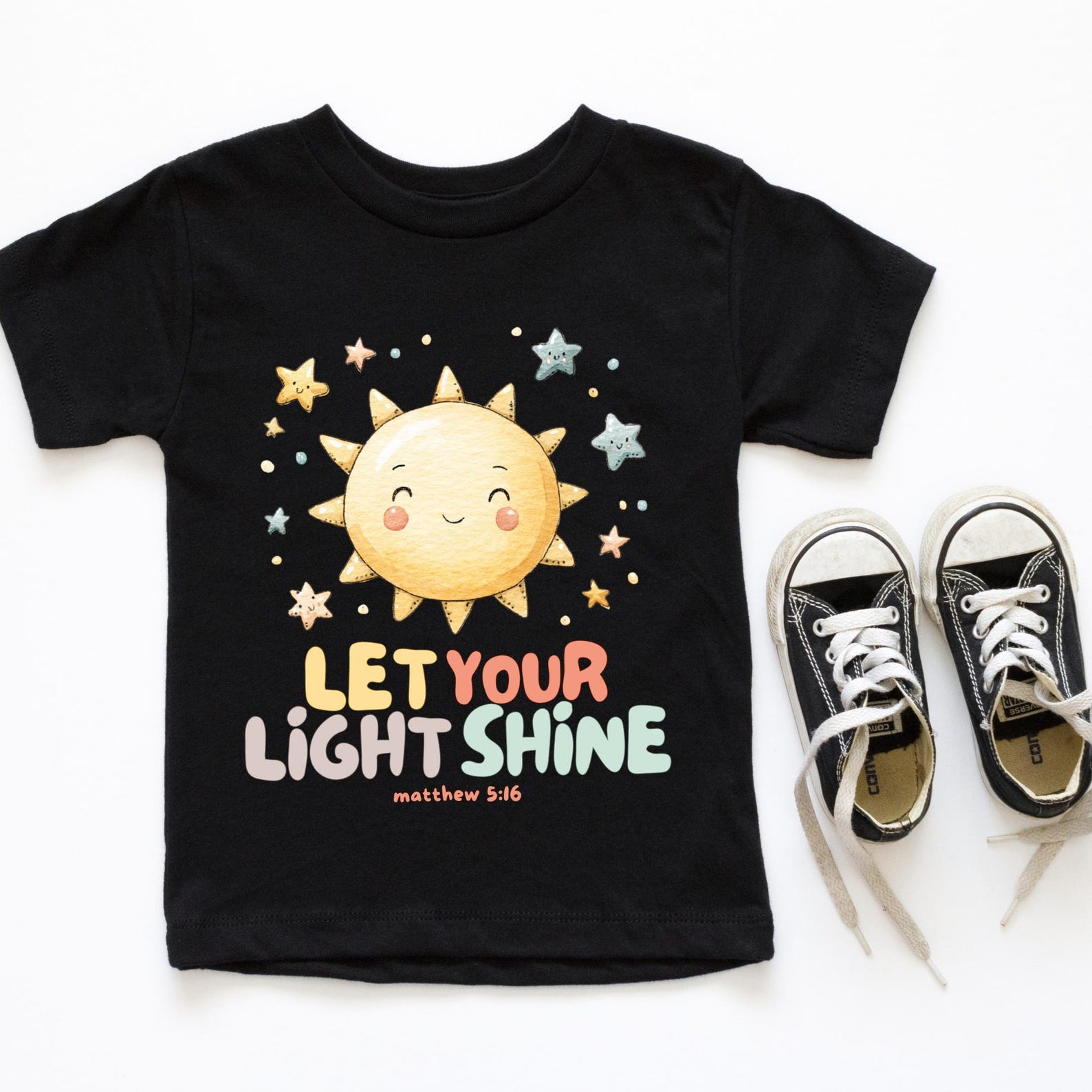 Let Your Light Shine Kids T-shirt – Matthew 5:16 Bible Verse Tee ...