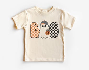 Halloween BOO Ghost Shirt: Checkered Pumpkin Trick or Treat Tee