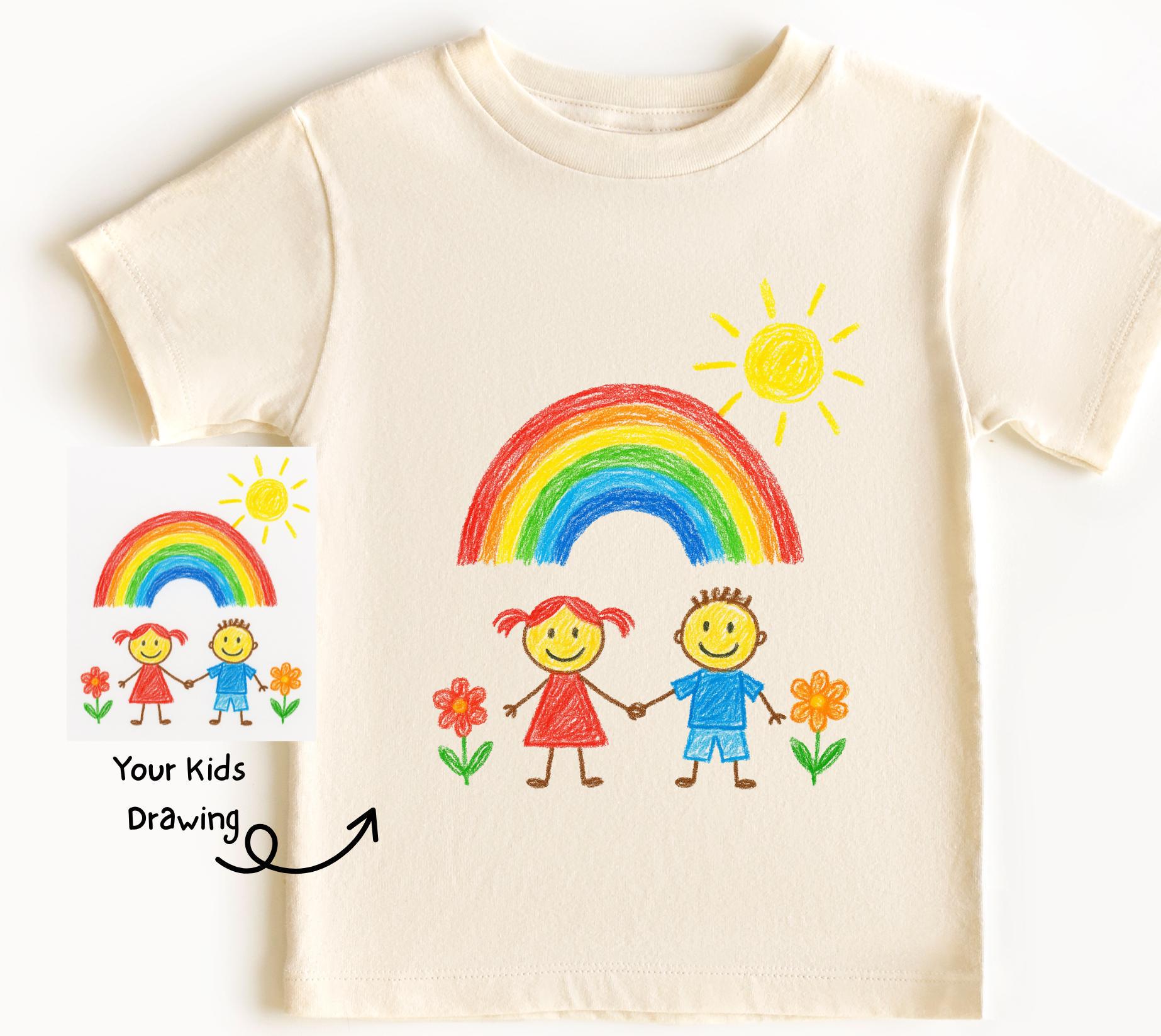 Custom Kids Art T-shirt: Child's Drawing on Soft Cotton Tee - Etsy