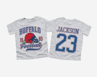 Buffalo Football Kids T-Shirt | Custom Name & Number Jersey | Toddler Youth Sports Fan Tee