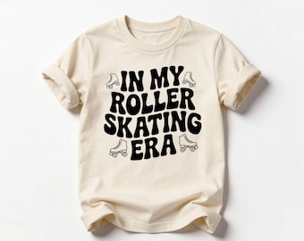 In My Roller Skating Era Shirt Retro Kids Tee Roller Skate Top Trendy Youth Apparel Funny Roller Rink T-Shirt Vintage 70s Vibe