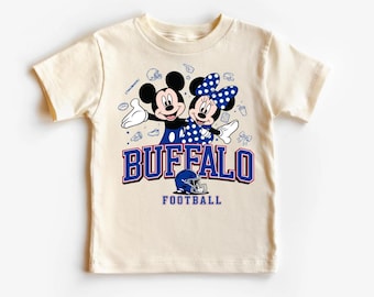Buffalo Football Kids T-Shirt – Cute Mickey  Minnie Style  Game Day Tee – Toddler & Youth Shirt