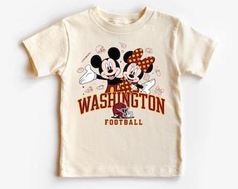 Washington Football Kids T-Shirt – Cute Mickey Minnie Style Game Day Tee – Toddler & Youth Shirt