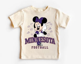 Minnesota Football Minnie T-Shirt, Kids Game Day Tee, Football Disney Shirt