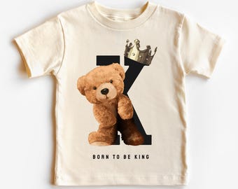 Born to Be King Crown Teddy Bear T-Shirt for Kids