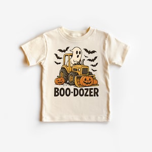 Boo Dozer Halloween Tractor T-Shirt: Kids Ghost Pumpkin Tee