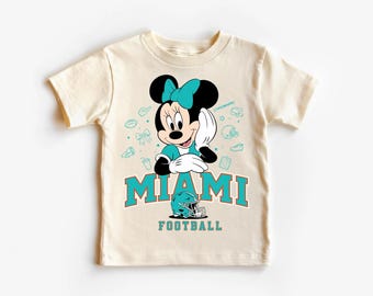 Miami Football Minnie Mouse T-Shirt: Kids Game Day Tee