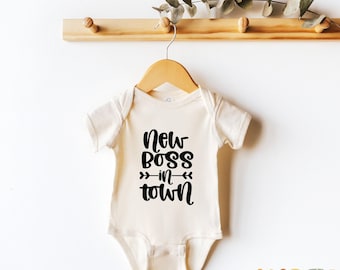 New Boss In Town Shirts , Cotton Short Sleeved , Funny Baby Bodysuit,  Gift , Baby Shower Gift , Funny Bodysuit® for babies by Kidztee
