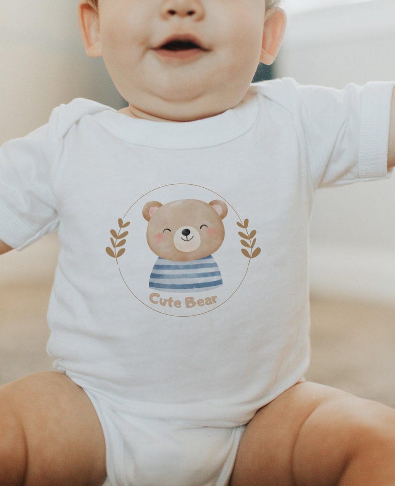 Cute Bear Shirt, Teddy Bear Kids Shirt, Bear Baby Shirts, Teddy Bear Tee, Cute Bear Youth Tee, Little Bear Shirt, Bear First Birthday Shirts image 3