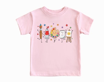 Kids Art Class Shirt or Sweatshirt, Cute Paint Palette and Brush Tee, Colorful Little Artist Gift