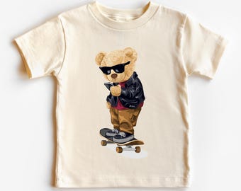 Skater Teddy Bear Kids T-Shirt