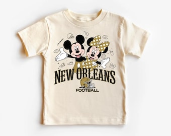 New Orleans Football Kids T-Shirt – Cute Mickey Minnie Style Game Day Tee – Toddler & Youth Shirt