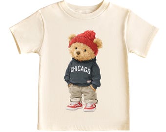 Chicago Teddy Bear Graphic Tee or Sweatshirt: Retro Streetwear