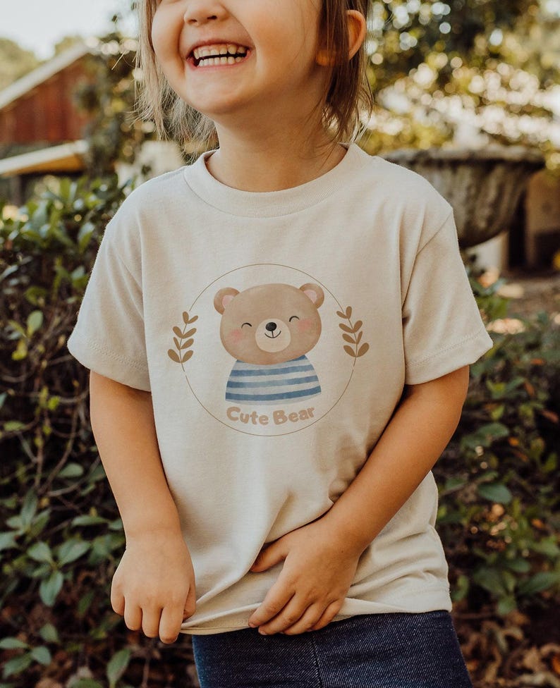 Cute Bear Shirt, Teddy Bear Kids Shirt, Bear Baby Shirts, Teddy Bear Tee, Cute Bear Youth Tee, Little Bear Shirt, Bear First Birthday Shirts image 2