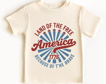 Land of the Free Kids T-Shirt – Patriotic USA Toddler & Youth Tee