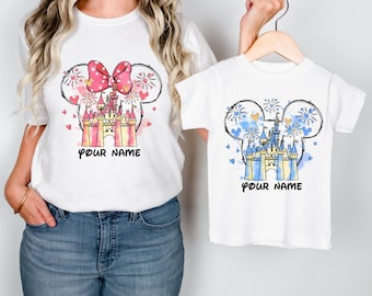 Disney Trip Family Matching T-Shirts – Custom Name Vacation Shirts for Couples, Kids & Adults, 2025 Disney Group Outfit
