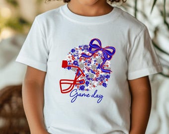 Kids New England Football Floral Helmet Shirt Toddler Baby Bodysuit Family Match Tee Top