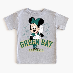 Green Bay Football Minnie T-Shirt, Kids Game Day Tee, Disney Football Shirt