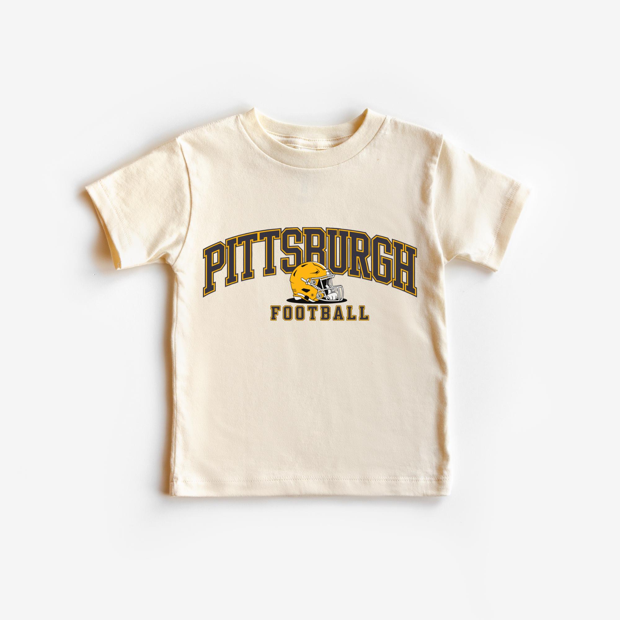 Vintage Pittsburgh Football Fan Tee For Toddlers - Retro Black Shirt (Size 2T)