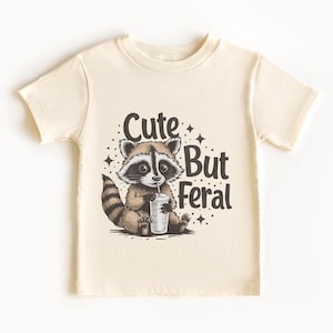 Cute But Feral Kids T-Shirt – Funny Wild Child Tee, Toddler & Youth Graphic Shirt
