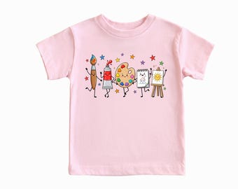 Kids Art Class Shirt or Sweatshirt, Cute Paint Palette and Brush Tee, Colorful Little Artist Gift